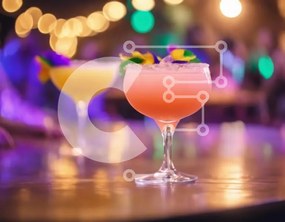 Σετ των 2 Intra Συλλεκτικό Ξύλινο Παζλ Plywood 4mm - Πολύχρωμα κοκτέιλ σε ένα τραπέζι μπαρ Σε Ξύλινο Κουτί - Διαστάσεις: 10x10 cm – 25 κομμάτια