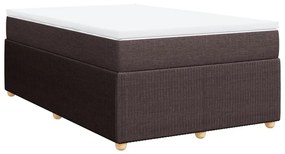 vidaXL Κρεβάτι Boxspring με Στρώμα Σκούρο Καφέ 120x190 εκ Υφασμάτινο