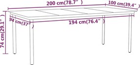 vidaXL Σετ Τραπεζαρίας Κήπου 7 Τεμαχίων Μαύρο