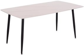 Τραπέζι RAVEN ΙΙ Κεραμικό TOP με Όψη Λευκό Μάρμαρο 160x80x74Υεκ. 160x80x74 εκ.