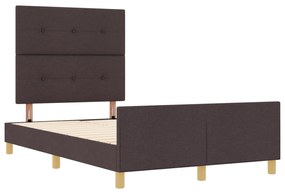 vidaXL Κρεβάτι Σκελετός Σκούρο Καφέ 120x200 εκ Υφάσματος