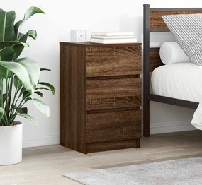 vidaXL Κομοδίνα με 3 συρτάρια 2 τεμάχια καφέ δρυς 39x35x65 εκ.
