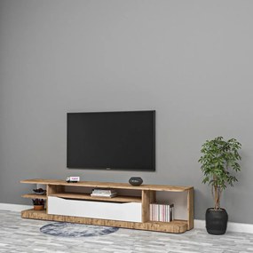 Stewehome Έπιπλο τηλεόρασης με ράφι από mdf Λευκό 70x24x10 cm