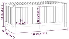 Κουτί Αποθήκευσης Καφέ Μελί 147x68x64 εκ. Μασίφ Ξύλο Πεύκου - Καφέ