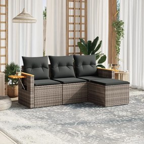 vidaXL Patio Sofa Set 4-θέσια Grey