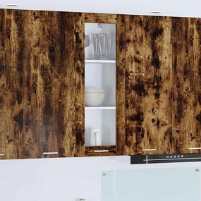 vidaXL Κρεμαστό ντουλάπι με ράφι Riga Καπνιστό Δρύς 40 x 31 x 100 εκ.