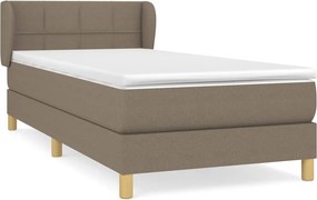 vidaXL Κρεβάτι Boxspring με Στρώμα Taupe 100 x 200 εκ. Υφασμάτινο