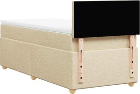 vidaXL Κρεβάτι Boxspring με Στρώμα Κρεμ 80 x 200 εκ. Υφασμάτινο