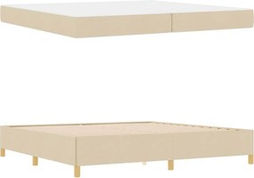 vidaXL Σκελετός Κρεβατιού με στρώμα Κρεμ 200 x 200 cm ύφασμα