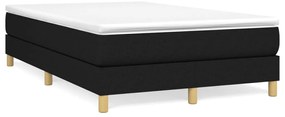 vidaXL Κρεβάτι Boxspring με Στρώμα Μαύρο 120x200 εκ. Υφασμάτινο