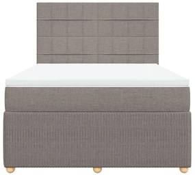 Κρεβάτι Boxspring με Στρώμα Taupe 140x200 εκ. Υφασμάτινο - Μπεζ-Γκρι