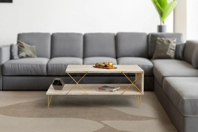 Coffee Table Loire - Gold, Travertine Travertine 
Gold