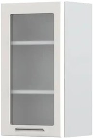 Ντουλάπι κρεμαστό Modena V7-40-1KS με βιτρίνα-Λευκό - Γκρι ανοιχτό