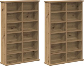 vidaXL Ντουλάπα CD 2 τμχ. Artisan Δρυς 60 x 17 x 92 εκ.