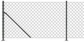 vidaXL Συρματόπλεγμα Περίφραξης Ανθρακί 1,1 x 10 μ. με Βάσεις Φλάντζα