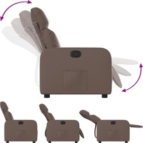 vidaXL Πολυθρόνα Ανακλινόμενη Καφέ από Συνθετικό Δέρμα