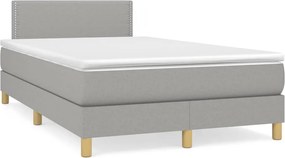 vidaXL Κρεβάτι Boxspring με Στρώμα &amp; LED Αν.Γκρι 120x190εκ. Υφασμάτινο