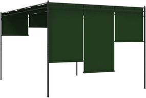 vidaXL Κιόσκι 4 x 3 x 2,3 μ Πράσινο Πολυεστέρας και Χάλυβας