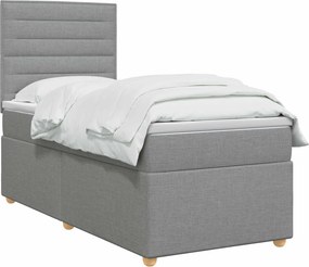 vidaXL Κρεβάτι box spring με στρώμα Ανοιχτό γκρι 80 x 200 cm Ύφασμα