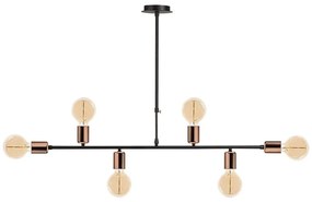 Φωτιστικό Οροφής - Ράγα Truva 525NOR1313 Φ94x61cm 6xE27 40W Black-Copper Opviq