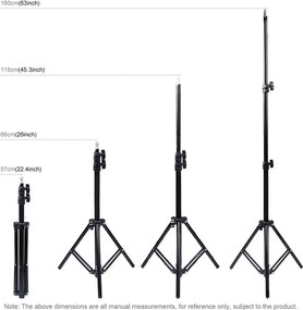 Τρίποδο Puluz με Ρυθμιζόμενο Ύψος απο 66cm έως 1.60cm Μαύρο