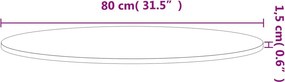 vidaXL Επιφάνεια Τραπεζιού Στρογγυλή Ø80x1,5 εκ. Μασίφ Ξύλο Οξιάς