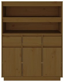 vidaXL Ντουλάπι Ψηλό Καφέ Μέλι 89x40x116,5 εκ. από Μασίφ Ξύλο Πεύκου