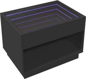 vidaXL Τραπεζάκι Σαλονιού Infinity LED Μαύρο 70x50x50 εκ.