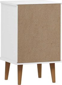 vidaXL Κομοδίνο MOLDE Λευκό 40x35x65 εκ. από Μασίφ Ξύλο Πεύκου