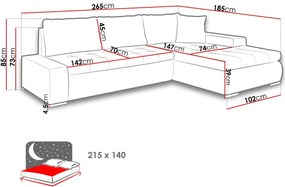 Γωνιακός καναπές Orkan mini-Gkri skouro - Gkri anoixto