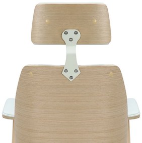 Καρέκλα γραφείου διευθυντή Fern pakoworld PU λευκό-plywood φυσικό (1 τεμάχια)