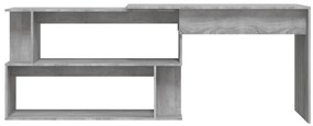 vidaXL Γραφείο Γωνιακό Γκρι Sonoma 200x50x76 εκ. Επεξεργασμένο Ξύλο