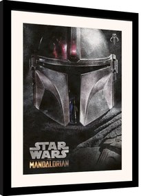 Κορνιζαρισμένη αφίσα Star Wars: The Mandalorian - Helmet