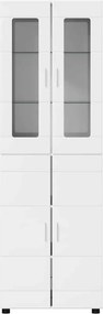vidaXL Highboard FLORIN 60 x 35 x 182 εκ. Υψηλής γυαλάδας λευκό