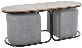 ŁAWA DUAL DĄB ARTISAN/CZARNY 120X50 (ZESTAW) DIOMMI-80-3579
