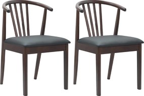 vidaXL Καρέκλα τραπεζαρίας 2 pcs Ανοιχτό Καφέ και Μαύρο