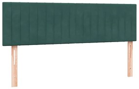 vidaXL Box Spring Κρεβάτι με στρώμα Σκούρο πράσινο 140x220cm Βελούδινο