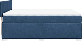 vidaXL Κρεβάτι Boxspring με Στρώμα Μπλε 140x190 εκ. Υφασμάτινο