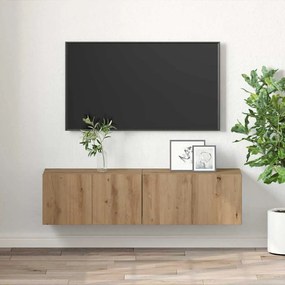 vidaXL Σετ επίπλου τηλεόρασης 2 pcs Καφέ Επεξεργασμένο ξύλο