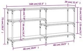 Τραπέζι Κονσόλα Sonoma Δρυς 160x29x75 εκ. Επεξεργασμένο Ξύλο - Καφέ