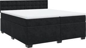 vidaXL Κρεβάτι Boxspring με Στρώμα Μαύρο 200x200 εκ. Βελούδινο