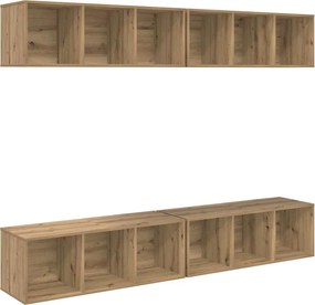 vidaXL Σετ επίπλου τηλεόρασης 4 pcs Artisan Oak Επεξεργασμένο ξύλο