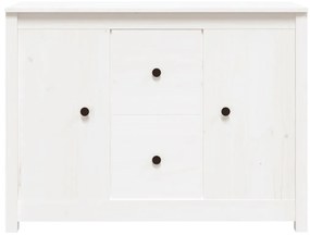 Ντουλάπι Λευκό 100 x 35 x 74 εκ. από Μασίφ Ξύλο Πεύκου - Λευκό