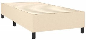 vidaXL Κρεβάτι Boxspring με Στρώμα &amp; LED Κρεμ 90x200 εκ. Υφασμάτινο