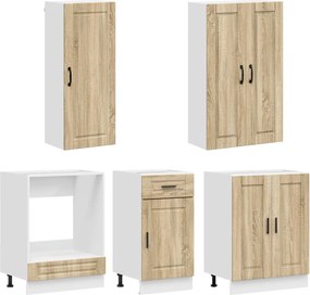 vidaXL Μονάδα κουζίνας PORTO 5 pcs Sonoma Δρυς Επεξεργασμένο Ξύλο