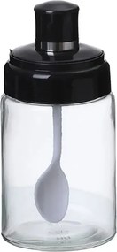 Θήκη Μπαχαρικών Γυάλινη Διάφανη με Κουτάλι