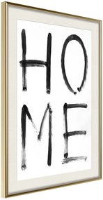 Αφίσα - Simply Home (Vertical) - 30x45 - Χρυσό - Με πασπαρτού