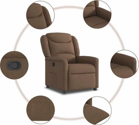 vidaXL Πολυθρόνα Ανακλινόμενη Καφέ Υφασμάτινη