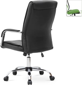 Καρέκλα γραφείου διευθυντική Matteo Megapap από τεχνόδερμα χρώμα μαύρο 60x66x105/115εκ.