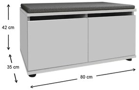 Παπουτσοθήκη Twain Megapap 8 ζευγών χρώμα λευκό 80x35x42εκ.